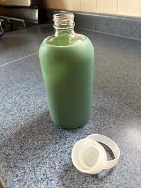 bkr “little” Glass Bottle With Green Silicone Sleeve